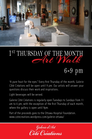 Poster for our 1st Thursday of the month - Art Walk.